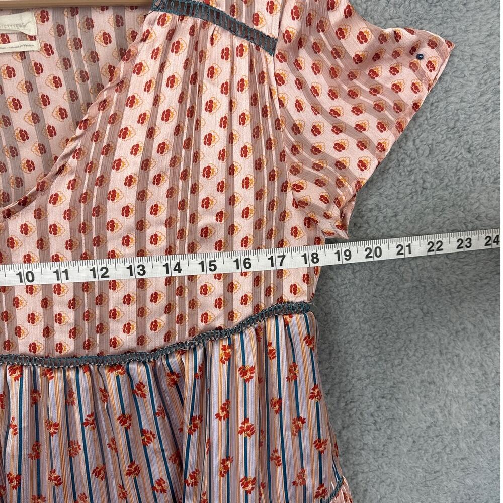 Urban Outfitters Pippa Mini Dress Chiffon Tiered Size S Boho Cottagecore Coastal - Picture 5 of 9